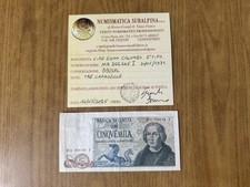 REPUBBLICA ITALIANA 5000 LIRE COLOMBO 2º TIPO 20 5 1971 certificata BB/SPL
