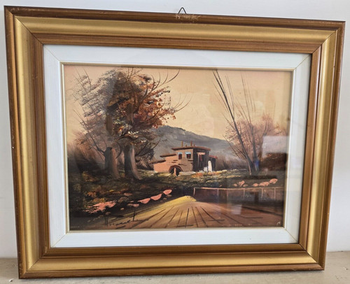 Quadro olio tela paesaggio - su,