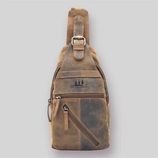 Borsello Marsupio Greenforest A Tracolla In Pelle Fa Uomo Marrone