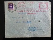 FRONTESPIZIO BUSTA AFFRANCATURA ROSSA ROMA MULINO MOLINO PASTIFICIO PANTANELLA