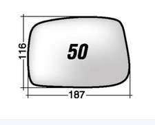 Per Lancia Phedra 2002-2008 Vetro di Ricambio Dx Azzurro per Retrovisore 187x116