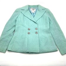 Raro modello✨GIACCA CHANEL tweed qui bottone azzurro