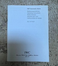 IWC GST ALARM REF. 3537 / 9269 Operating Instructions Booklet RARE NOS