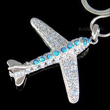 3D Aeroplano ~ IN Swarovski Cristallo Pilota Aviazione Aviatore Aereo Collana