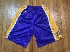 Pantaloncini Adidas Los Angeles Lakers NBA Authentics Game da uomo taglia 52 Kobe LeBron