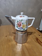 Caffetteria con Caraffa In Porcellana e Base in Alluminio. Nuova