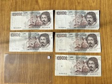 LOTTO 5 BANCONOTE LIRE 100000