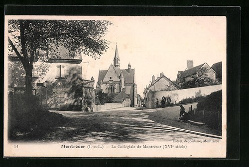 Cpa montrésor collégiale - montrésor,, la