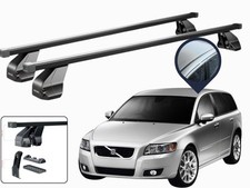 BARRE PORTATUTTO PORTAPACCHI PER VOLVO V50 SENZA CORRIMANO 2008-2012 MENABO NERE