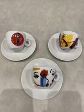 illy Espresso 3 New Coffe Cups Pedro Almodovar 2009 - 3 Tazzine Caffè + Piattini