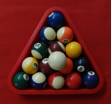 BILIARDO SET 16 PALLINE BILIARDO AMERICANO MM. 38,5 CON CORNICE IN PLASTICA