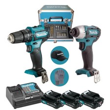 MAKITA CLX228SAX2 SET TRAPANO AVVITATORE E IMPULSI CON 3 BATTERIE 12V VALIGIA 