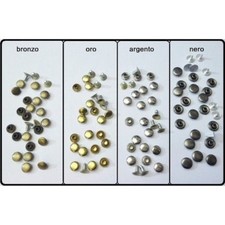 150pz Borchie sfuse piatte bronzo,oro, argento,nero *150pcs FLAT STUDS