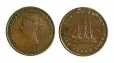 r08_017) HALF PENNY NEW BRUNSWICK  TOKEN 1843 VICTORIA - SEA SHIP