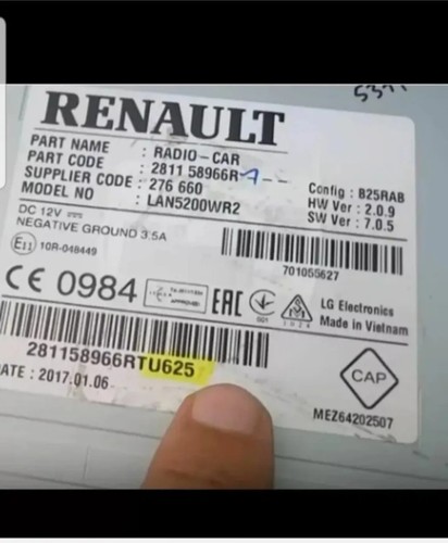 Codice radio renault dacia - codice,