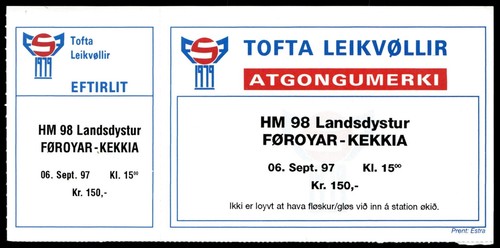 Biglietto 1997 isole faroe - 1997,