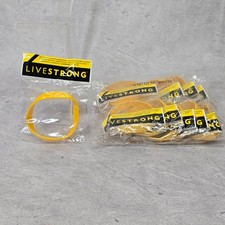 Lotto 10 Braccialetto Nike Livestrong Foundation Giallo Cinturino Nuovo