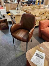 Poltroncina design vintage industriale shabby chic loft ferro legno pelle