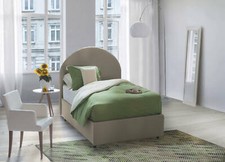 Letto singolo Giorgia, Letto contenitore in ecopelle, per materasso Cm 80x190