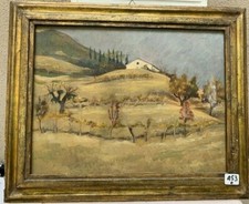 Dipinto-Paesaggio toscano con