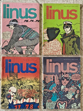 LINUS,LOTTO DI 4 VOLUMI,ANNO 1976,NUMERI: 1+2+5+6,IMBUSTATI DA EDICOLA,VINTAGE