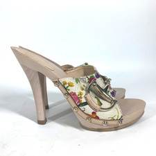 Sandali Gucci Flora tela tacco