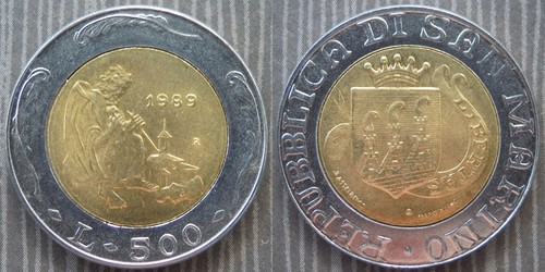 San marino 500 lire 1989 - ,