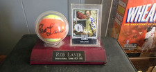 "GRAND SLAM" TENNIS CHAMPION ROD LAVER AUTOGRAFO TRADING CARD E DISPLAY PALLA