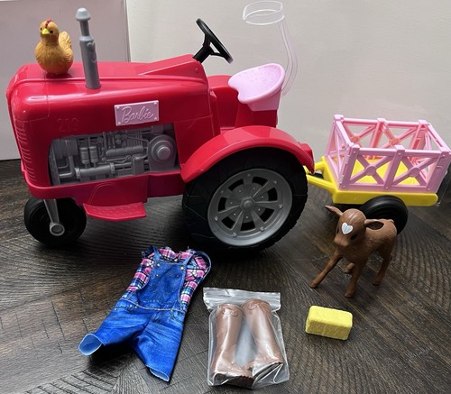 Barbie trattore fattoria rosso - barbie,