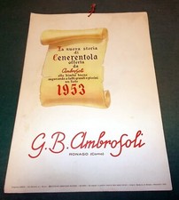 CALENDARIO Pubblicitario AMBROSOLI Nuova Storia di CENERENTOLA originale 1953