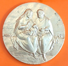 Medaglia tonda Placchetta  Bronzo Dorato NATIVITA', Autore E. Manfrini -astuccio