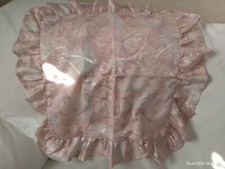 3 fodere cuscini divano raso lucido rosa con arricciatura shabby chic usati