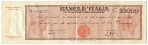 10000 lire titolo provvisorio - titolo,