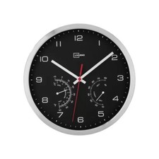 Livarno Orologio da Parete Radiocontrollato DCF77 Cromato Sfondo Nero Analogico