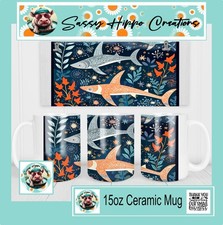 Tazza caffè ceramica squali