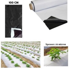 Telo Pacciamatura Bianco Nero Polietilene Senza Fori Antierbacce cm 100 su misur