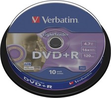 VERBATIM 43576 DVD+R LightScribe campana da 10 pz