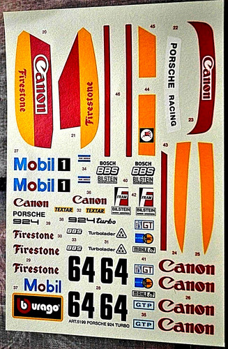 Decal porsche 924 turbo - 1/24,