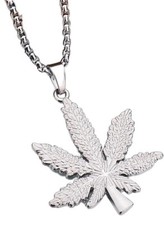 COLLANA MARIJUANA ARGENTATA