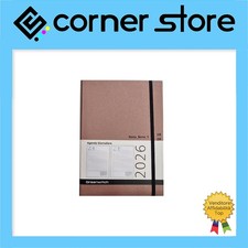 Greenwitch - Agenda Giornaliera 2026 Economica con Elastico - 15x21cm - Cipria