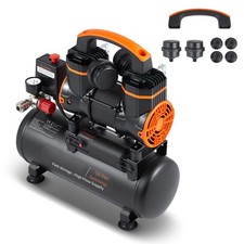 Compressore Aria Portatile a Secco 900W Serbatoio 8L 70dB Velocità 2800RPM