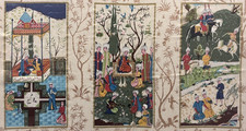Quadro vintage Mughal in seta