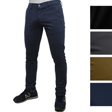 Pantalone Uomo Slim Fit Chino Invernale Tessuto Elasticizzato Tasca America 