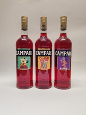 3 Bot. Campari Bitter 1L – Edizione Limitata Depero 2014 Set Rare Collezione