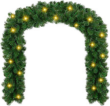 Ghirlanda Natalizia Con Illuminazione, Ghirlanda Natalizia Con 100 LED, Luce Bia