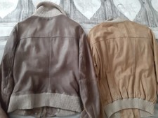 N.2 giubbini di camoscio e in pelle beige Tg.42-44 da donna quasi nuovi