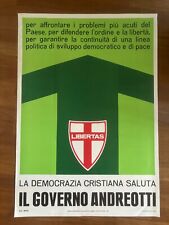 POSTER,POLITICA MANIFESTO DC DEMOCRAZIA CRISTIANA GOVERNO ANDREOTTI ANNI 70