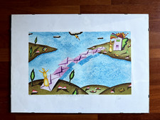 Litografia di Giuliano Ghelli titolo “Un mezzo per raggiungerla senza pericolo"