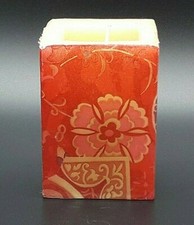 Candela Cera Quadrata Etnica Rossa 10 cm Idea Regalo  Villa D'este * 80513