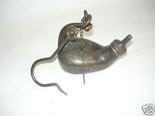 Lanterna italiana ad olio in ottone brunito funzionante da minatore arredo antic